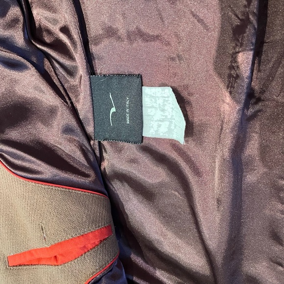 Brown wool peacoat with detachable fur collar - Picture 3 of 7